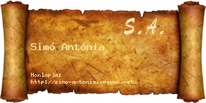Simó Antónia névjegykártya